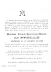 Faire-part de décès de Fernand-Paul-Louis-Ghislain de PRELLE, lieutenant au 14ème régiment de ligne (1846-1883)