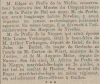 Annonce de la mort d'Edgar de Prelle dans l'Echo belge. 9 mai 1915.